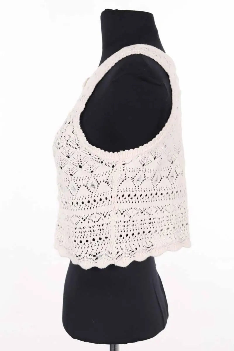 Top sans manche Ba&Sh Ecru en Coton