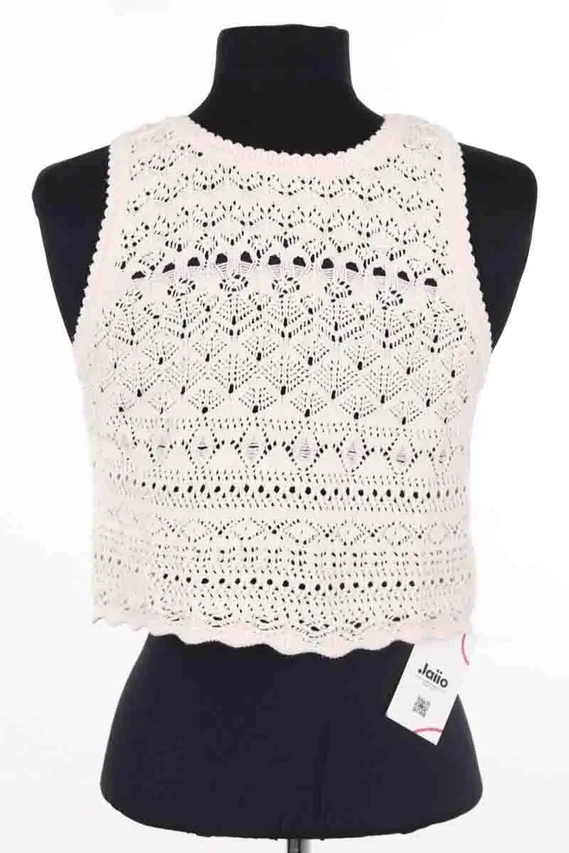 Top sans manche Ba&Sh Ecru en Coton