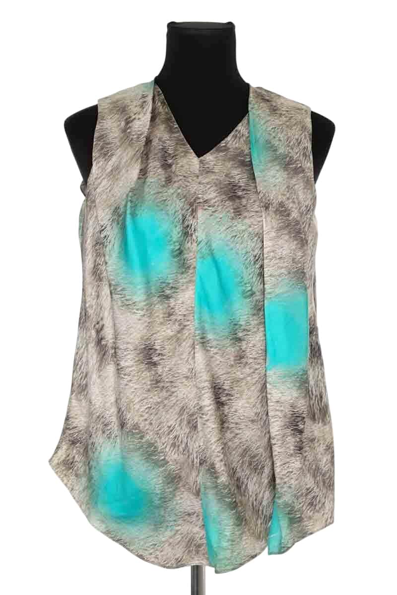 Top sans manche Carven Bleu en Soie, taille M - Seconde Main