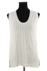 Top sans manche Casasola Knit tank top Blanc en Soie, taille M - Seconde Main