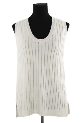 Top sans manche Casasola Knit tank top Blanc en Soie, taille M - Seconde Main