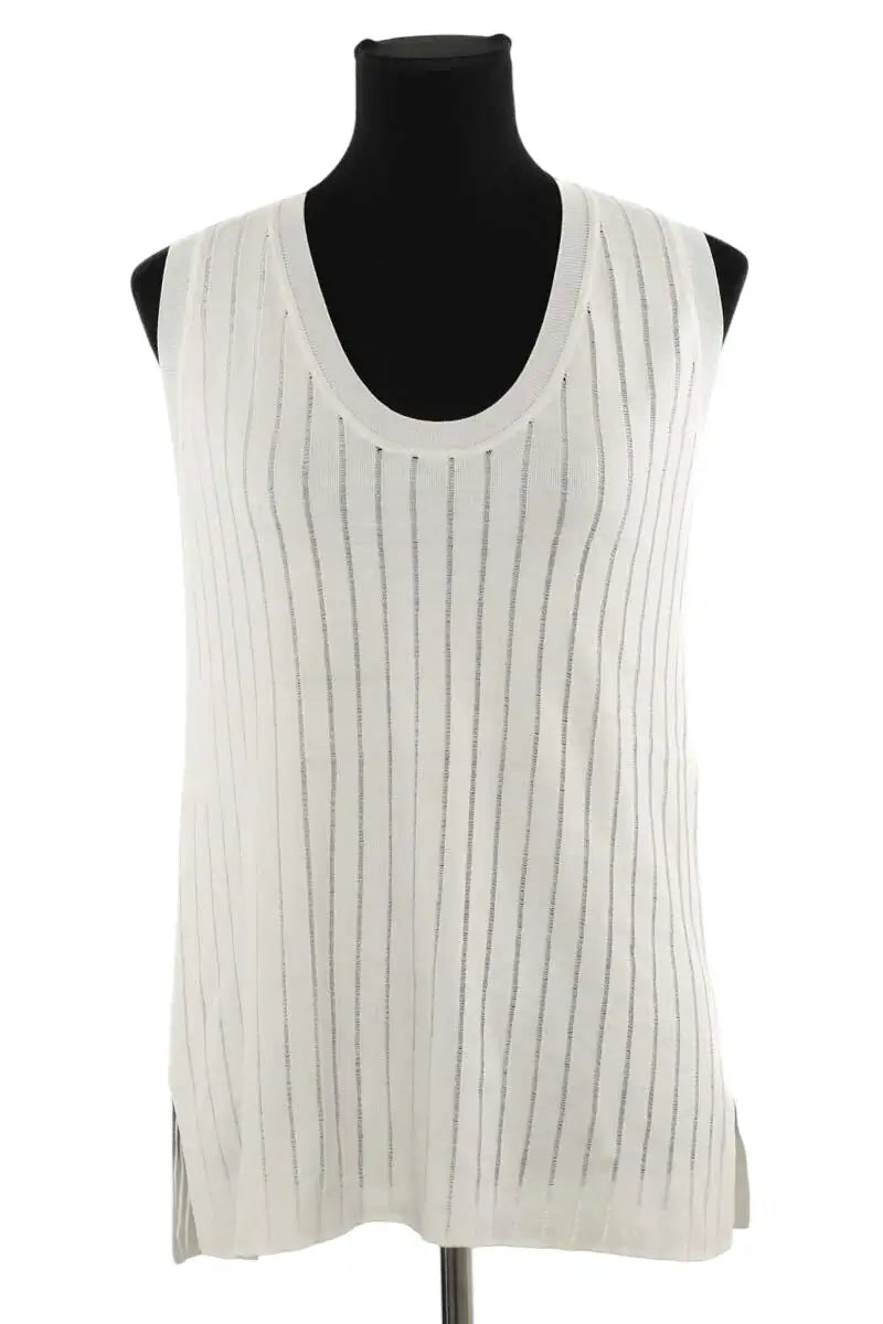Top sans manche Casasola Knit tank top Blanc en Soie, taille M - Seconde Main