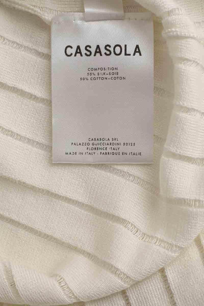 Top sans manche Casasola Knit tank top Blanc en Soie