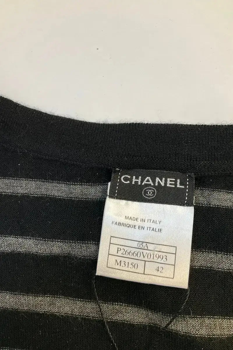 Top sans manche Chanel Noir en Cachemire