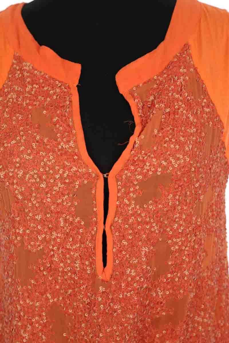 Top sans manche Charlie Joe Orange en Soie