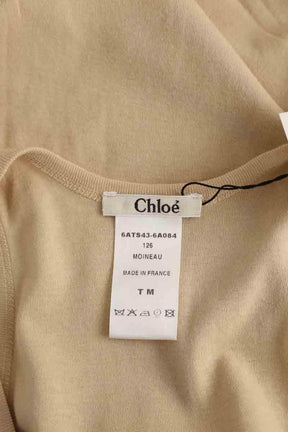 Top sans manche Chloé Beige en Coton