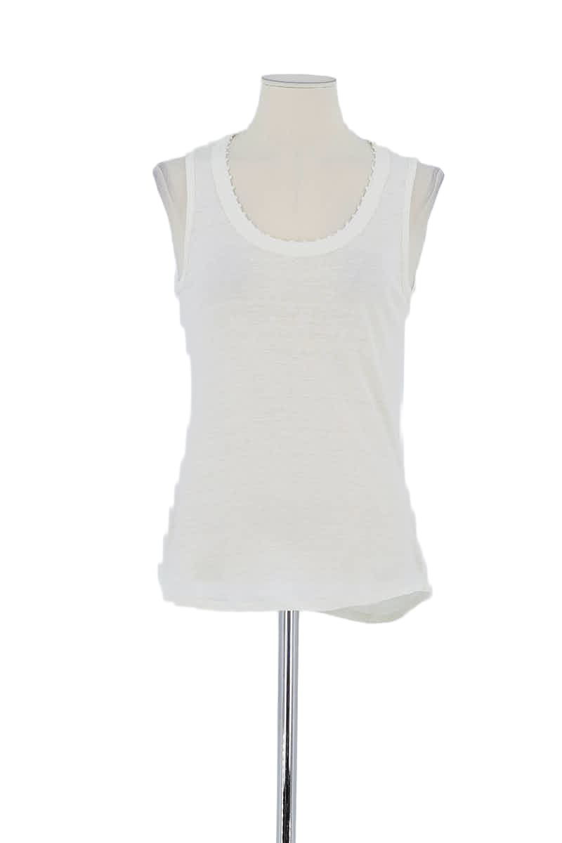 Top sans manche Claudie Pierlot Blanc en Lin, taille S - Seconde Main