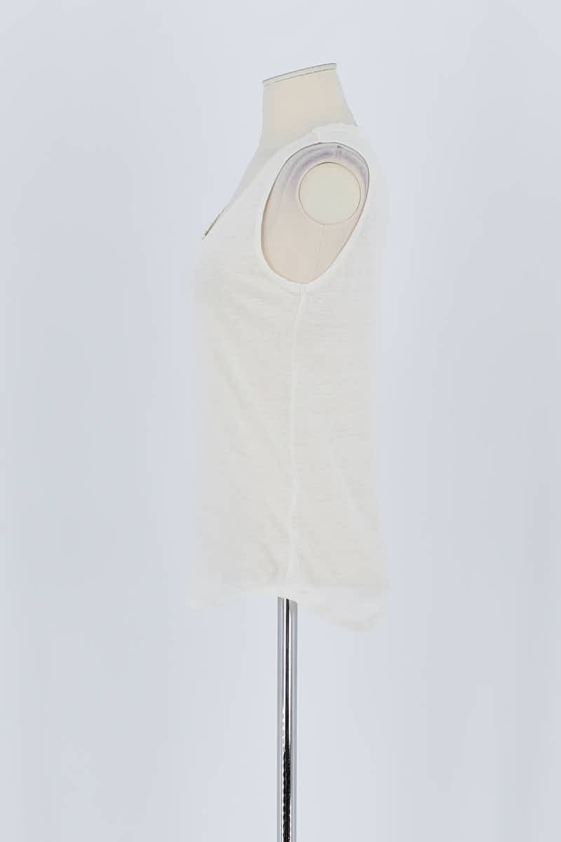 Top sans manche Claudie Pierlot Blanc en Lin