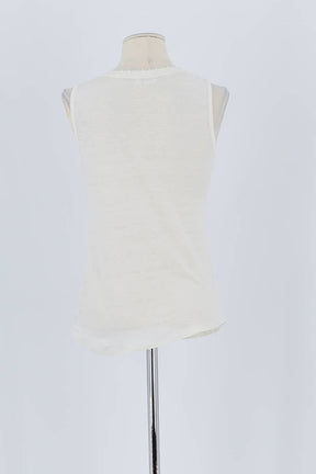 Top sans manche Claudie Pierlot Blanc en Lin