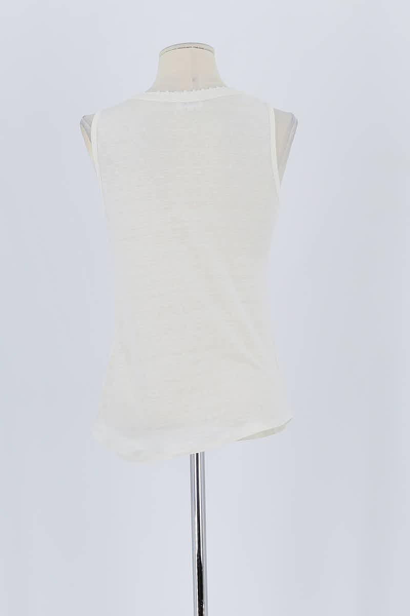Top sans manche Claudie Pierlot Blanc en Lin