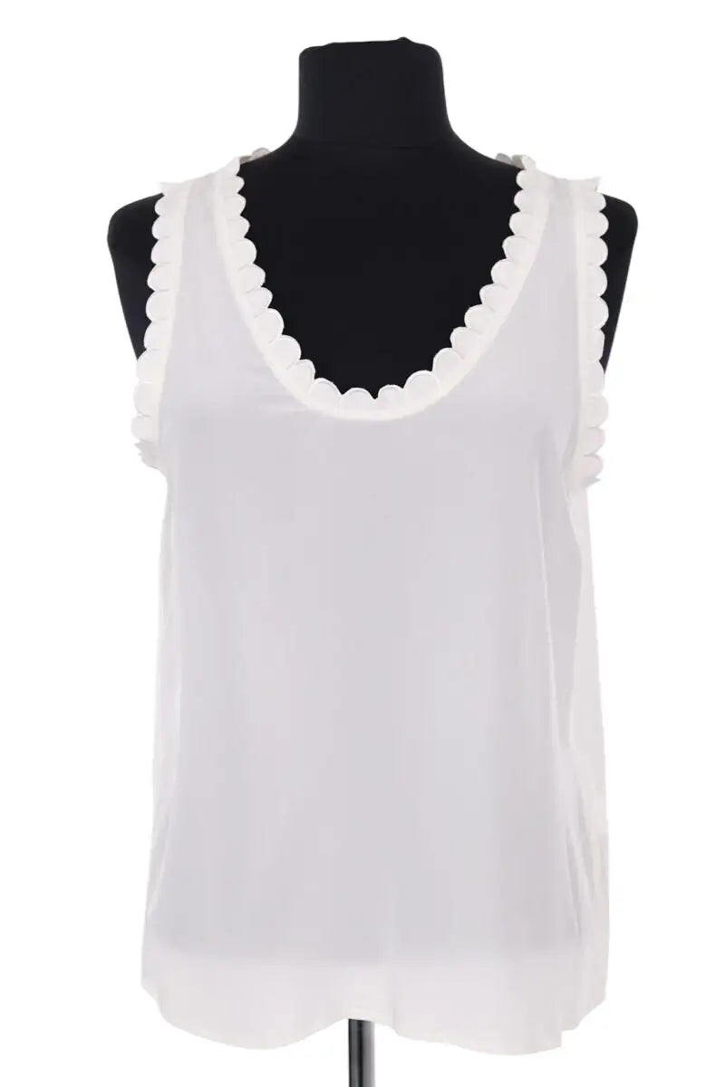 Top sans manche Claudie Pierlot Blanc en Soie, taille M - Seconde Main