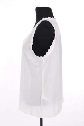 Top sans manche Claudie Pierlot Blanc en Soie
