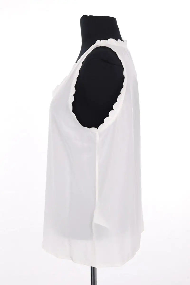 Top sans manche Claudie Pierlot Blanc en Soie