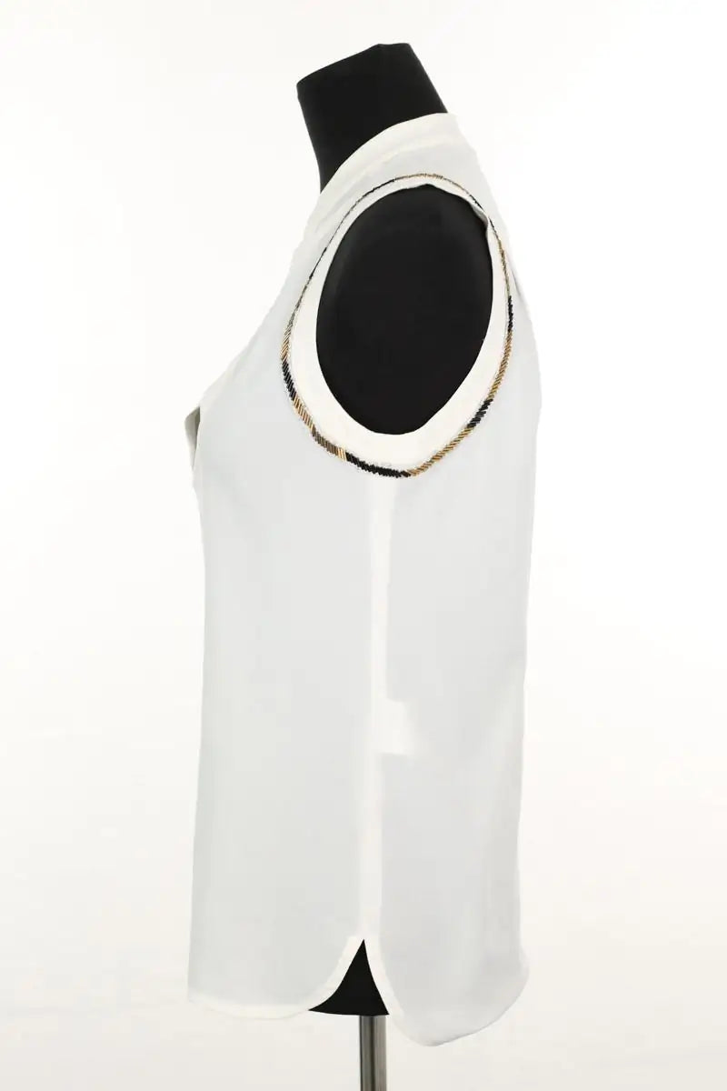 Top sans manche Claudie Pierlot Boreal Blanc en Polyester