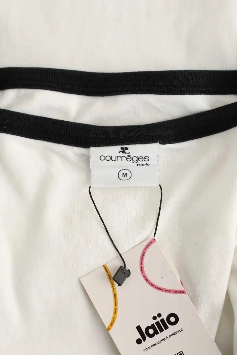 Top sans manche Courrèges Blanc en Coton