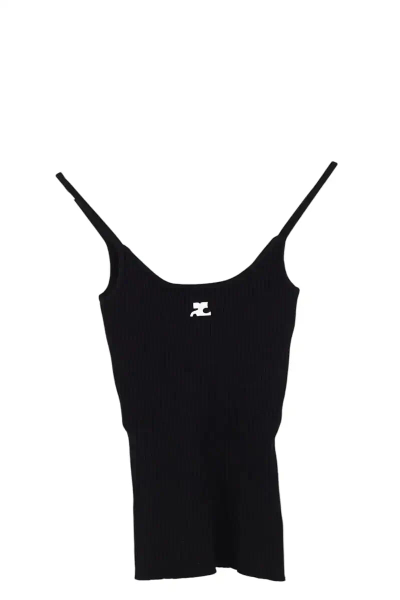 Top sans manche Courrèges Noir en Viscose, taille S - Seconde Main