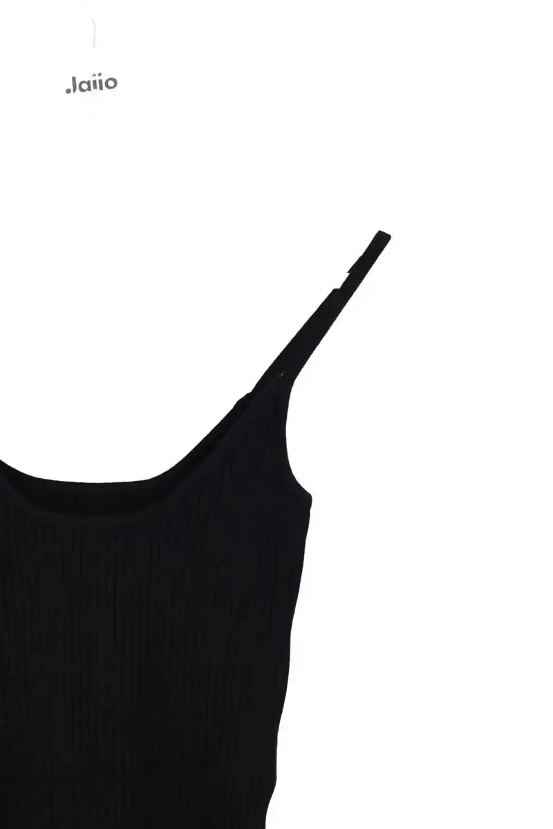 Top sans manche Courrèges Noir en Viscose