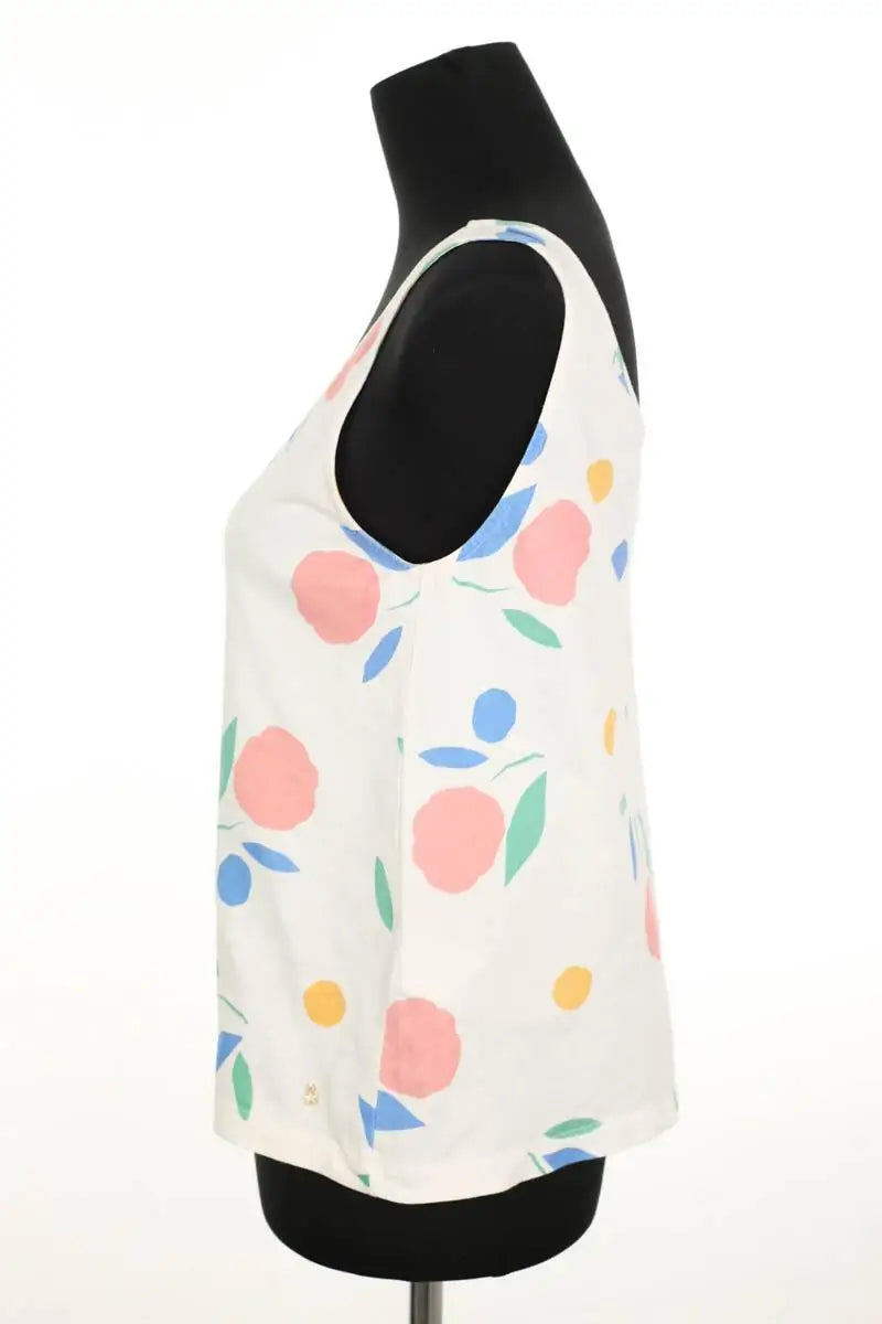 Top sans manche Des Petits Hauts Blanc en Coton