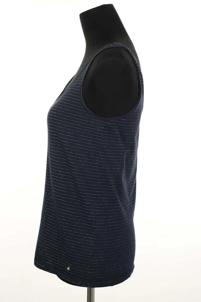 Top sans manche Des Petits Hauts Marine en Coton