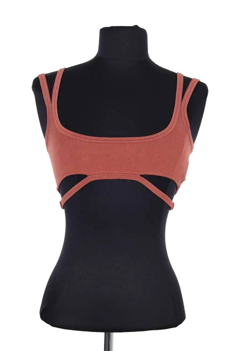 Top sans manche Dion Lee Marron en Viscose, taille S - Seconde Main