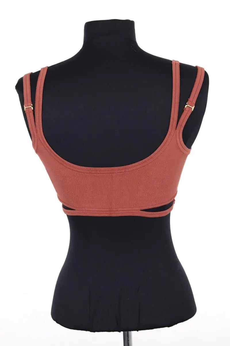 Top sans manche Dion Lee Marron en Viscose