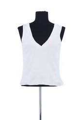 Top sans manche Dior Blanc en Coton, taille L - Seconde Main
