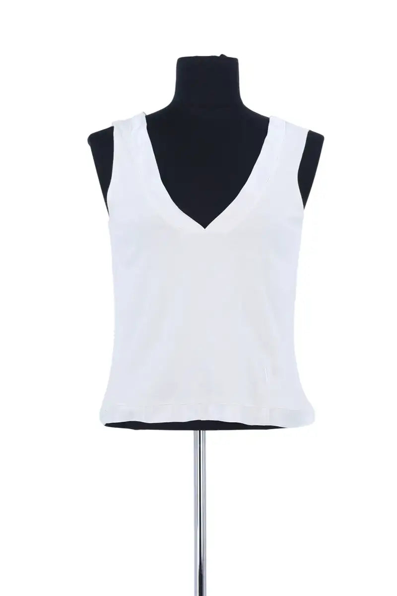 Top sans manche Dior Blanc en Coton, taille L - Seconde Main