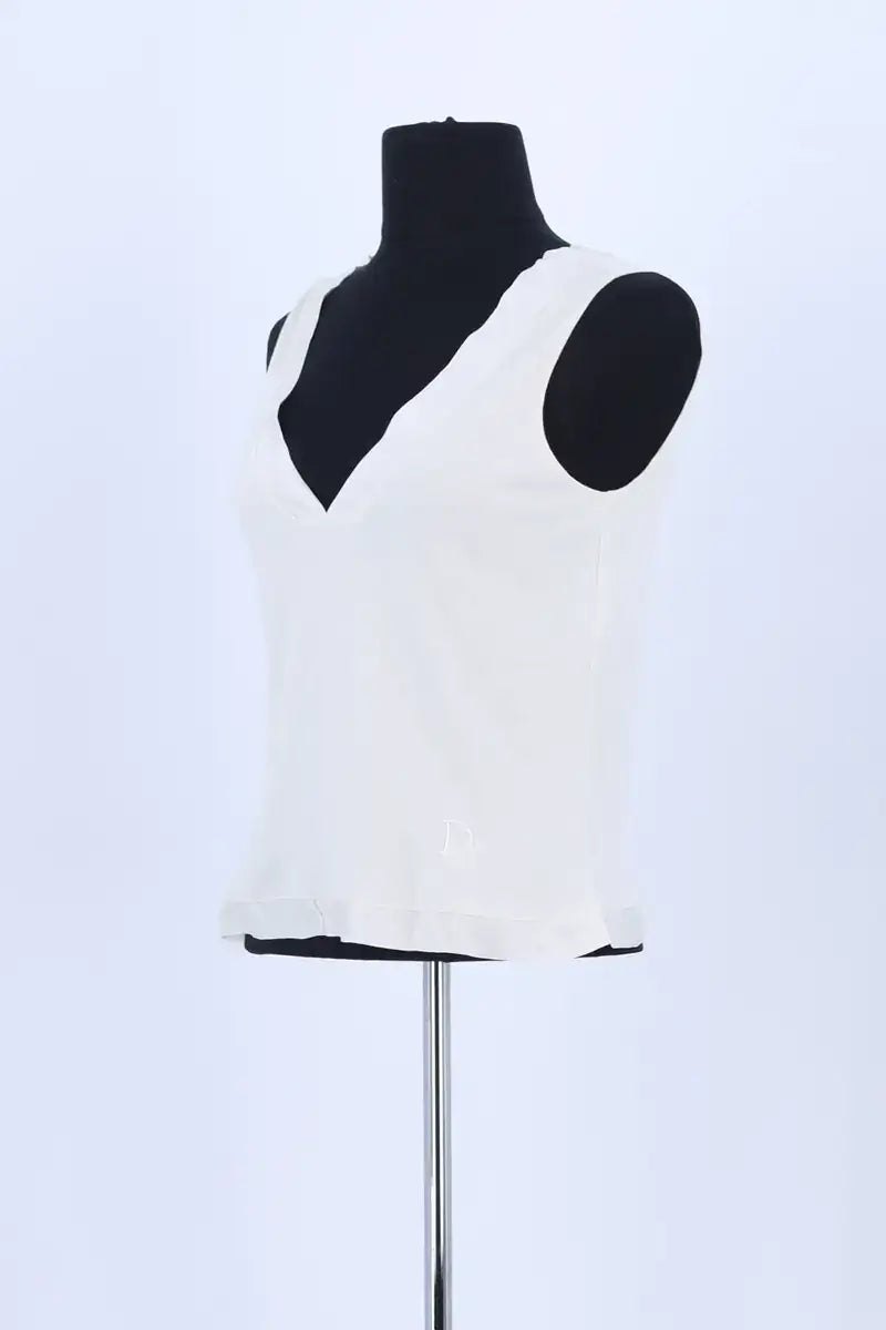 Top sans manche Dior Blanc en Coton