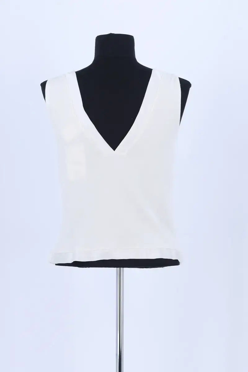 Top sans manche Dior Blanc en Coton