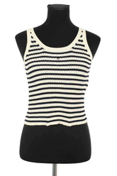 Top sans manche Dior Ecru en Coton, taille S - Seconde Main