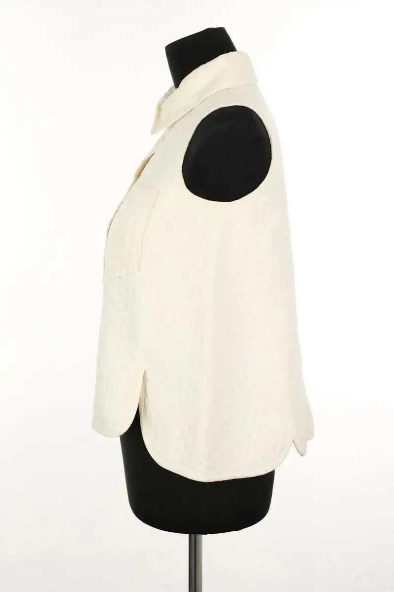 Top sans manche Dior Ecru en Synthétique