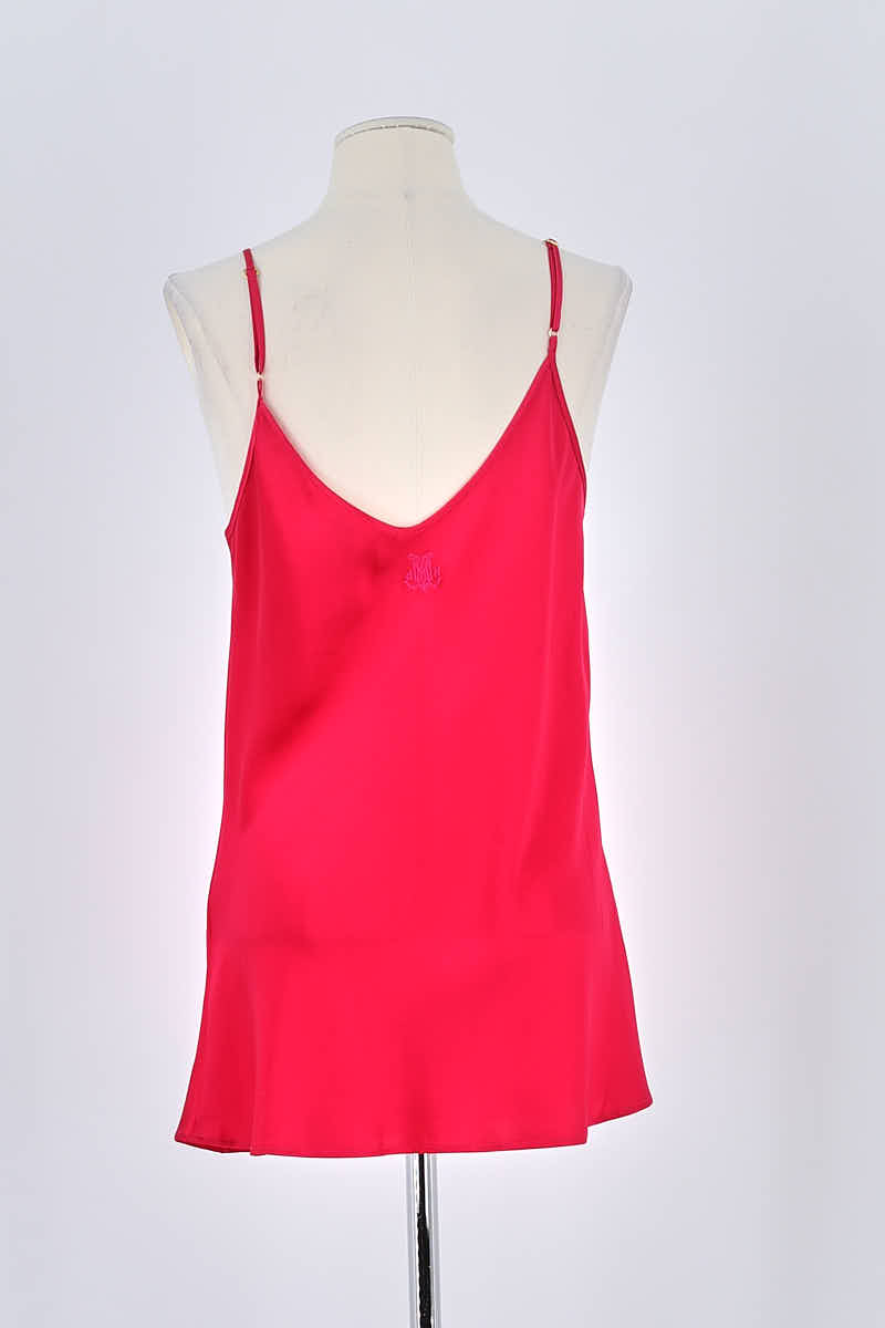 Top sans manche DMN Rose en Soie