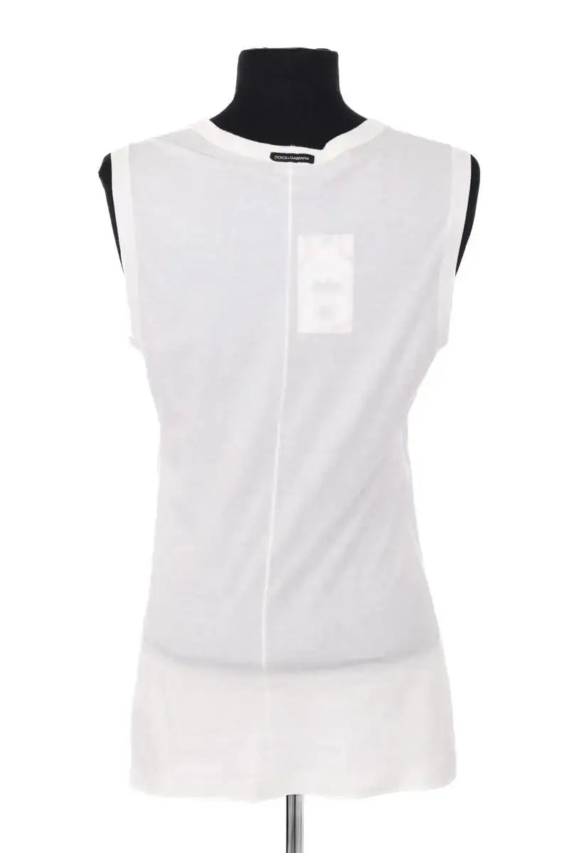Top sans manche Dolce & Gabbana Blanc en Coton