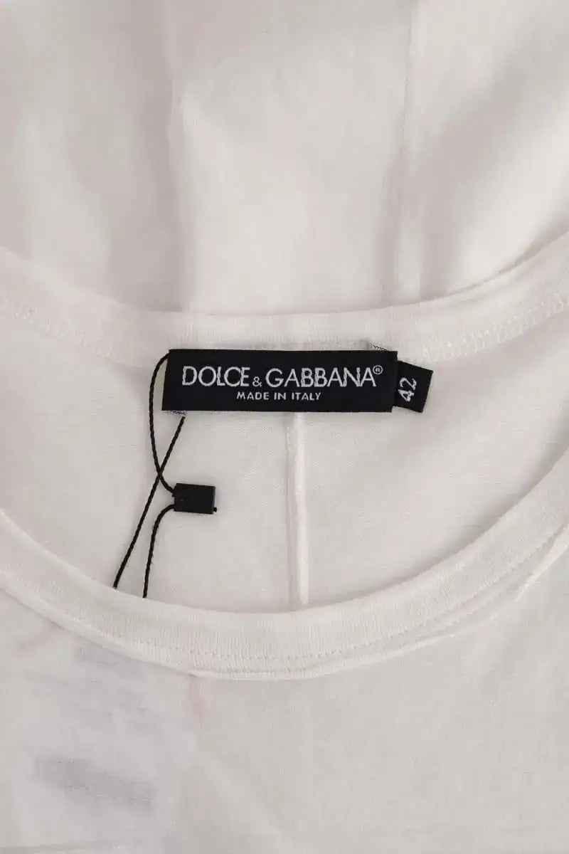 Top sans manche Dolce & Gabbana Blanc en Coton