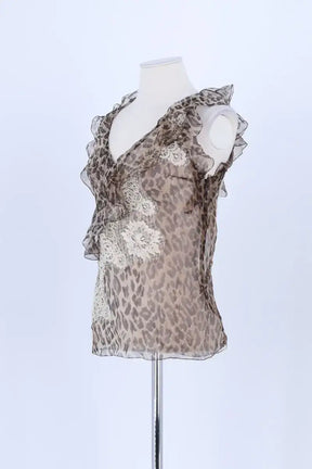 Top sans manche Dolce & Gabbana Marron en Soie