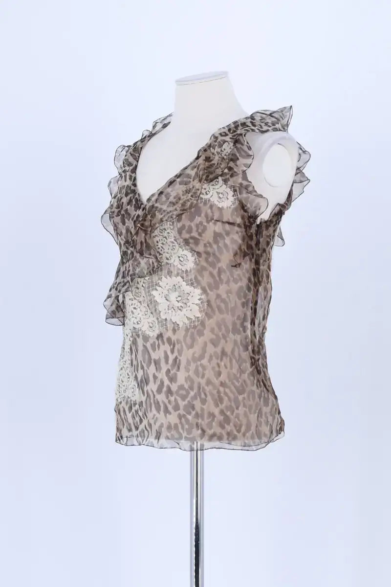 Top sans manche Dolce & Gabbana Marron en Soie