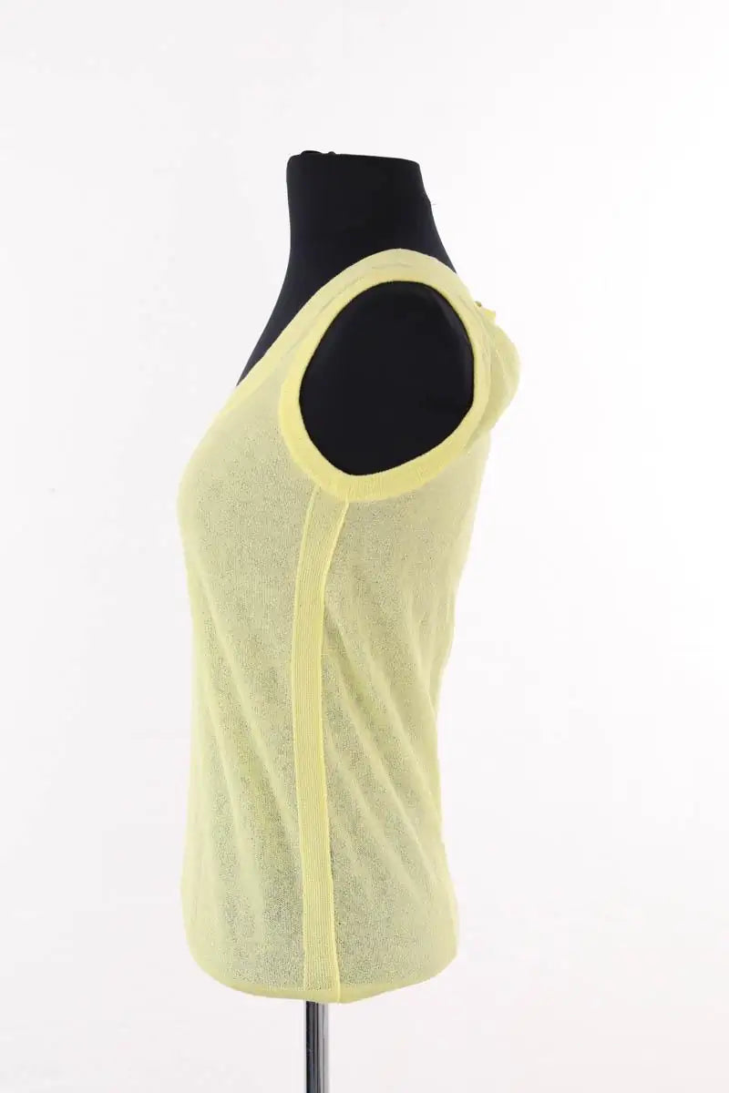 Top sans manche Emporio Armani Jaune en Synthétique