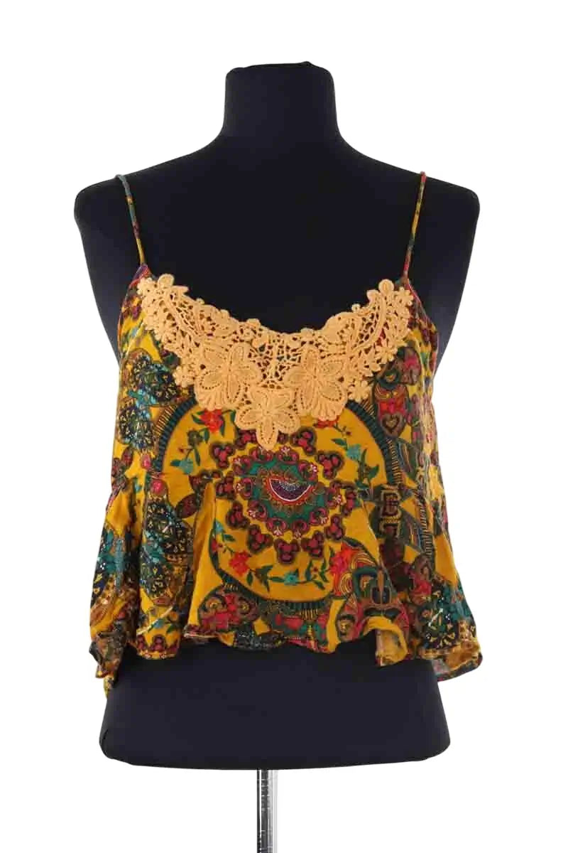 Top sans manche Farm Rio Jaune en Coton, taille XS - Seconde Main