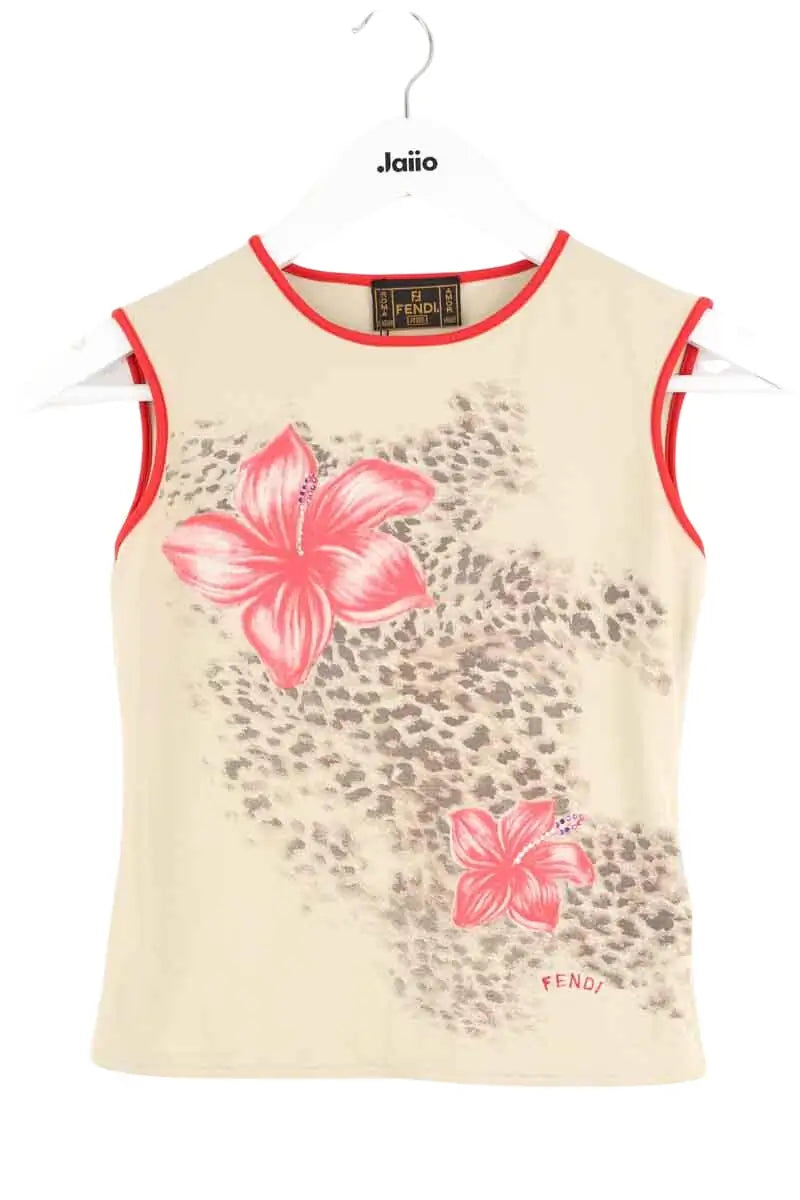 Top sans manche Fendi Beige en Polyamide, taille S - Seconde Main