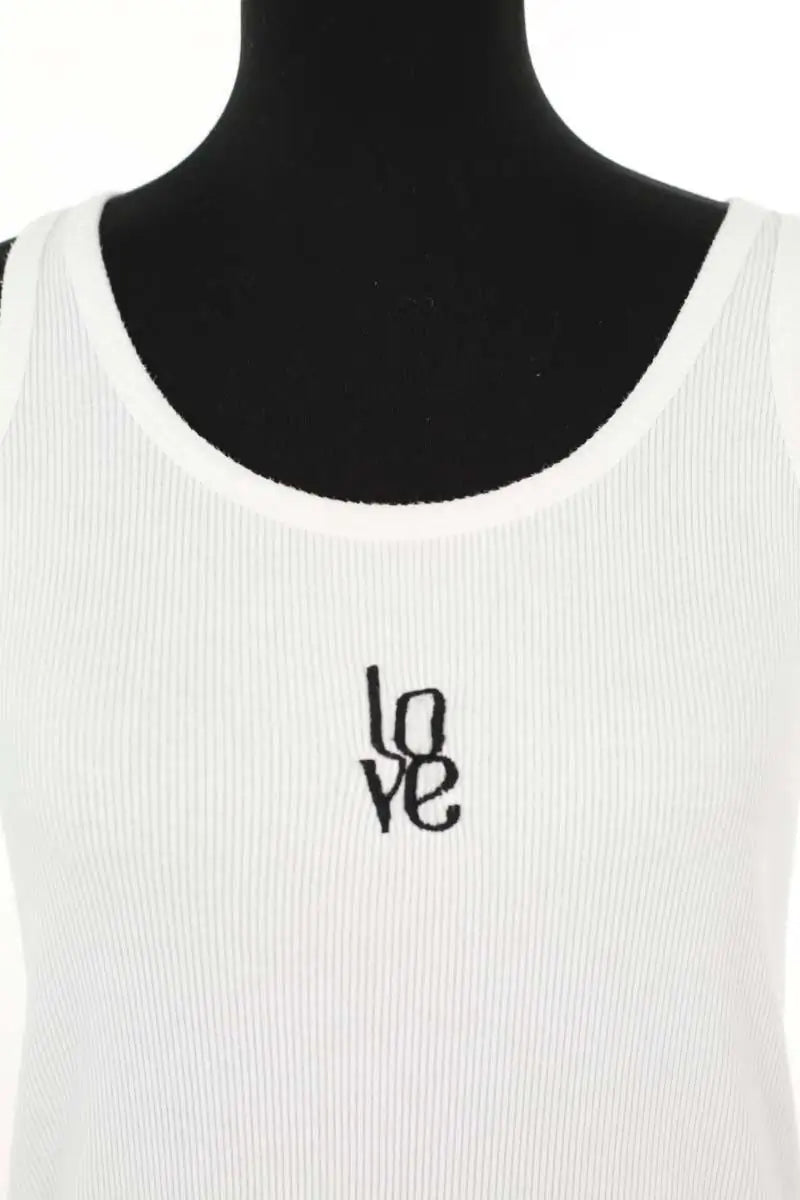 Top sans manche FIVE Blanc en Coton