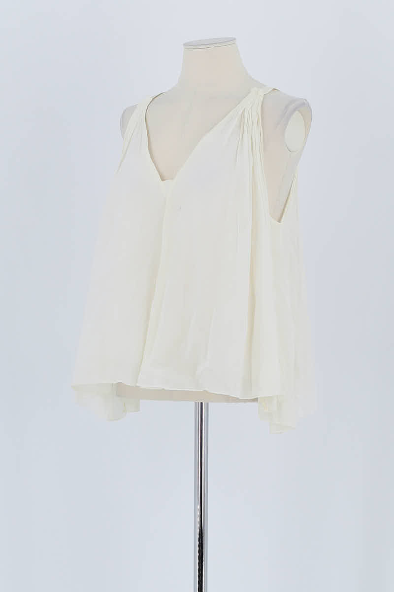 Top sans manche Forte_Forte Blanc en Coton
