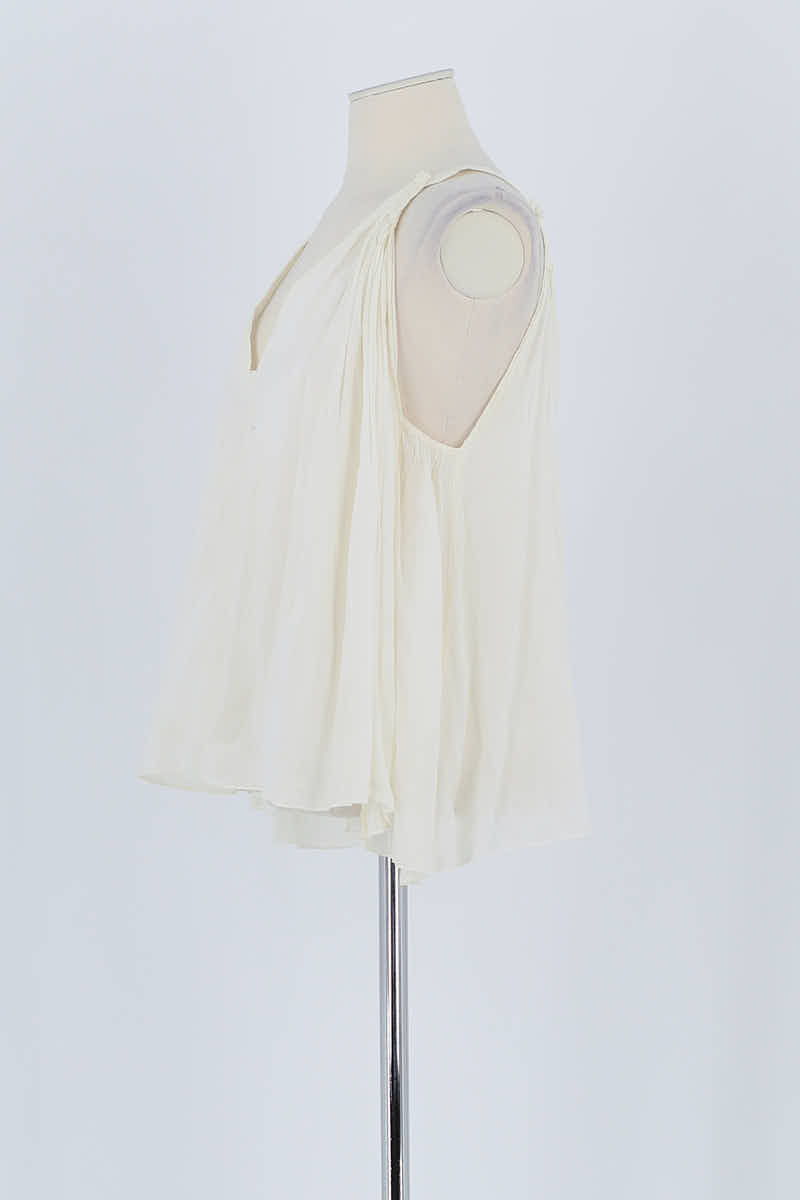 Top sans manche Forte_Forte Blanc en Coton