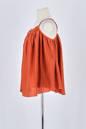 Top sans manche Forte_Forte Orange en Soie