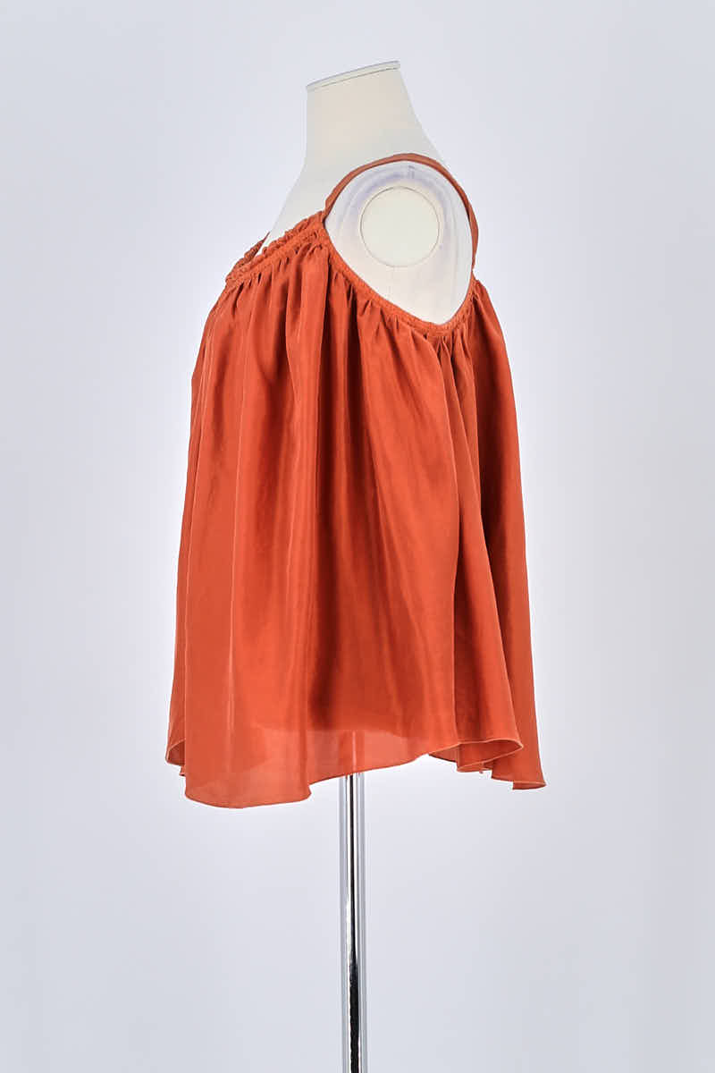 Top sans manche Forte_Forte Orange en Soie
