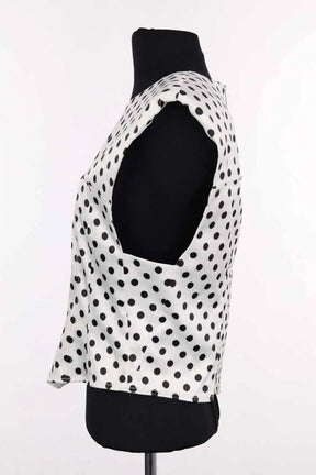 Top sans manche Ganni Blanc en Synthétique