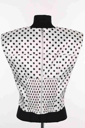 Top sans manche Ganni Blanc en Synthétique