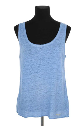 Top sans manche Gerard Darel Bleu en Lin, taille M - Seconde Main