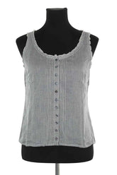 Top sans manche Gerard Darel Gris en Coton, taille L - Seconde Main
