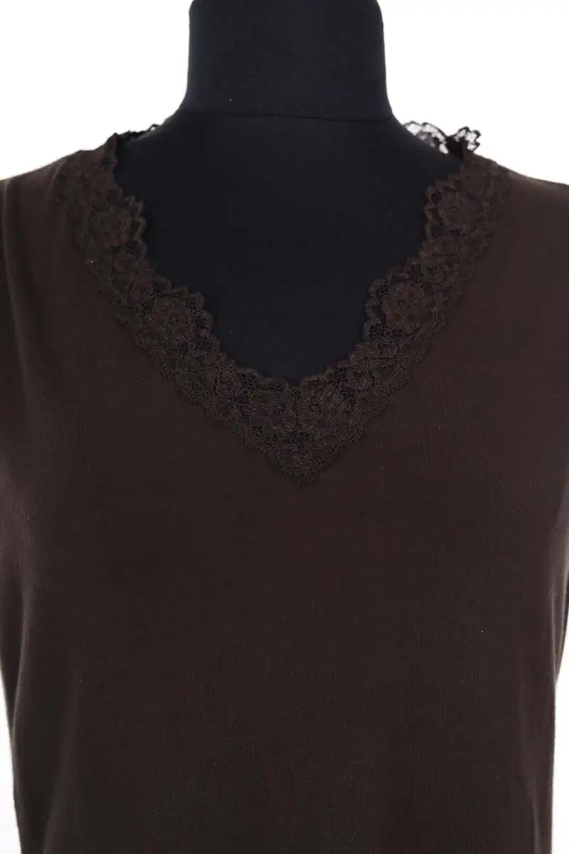 Top sans manche Gerard Darel Marron en Laine