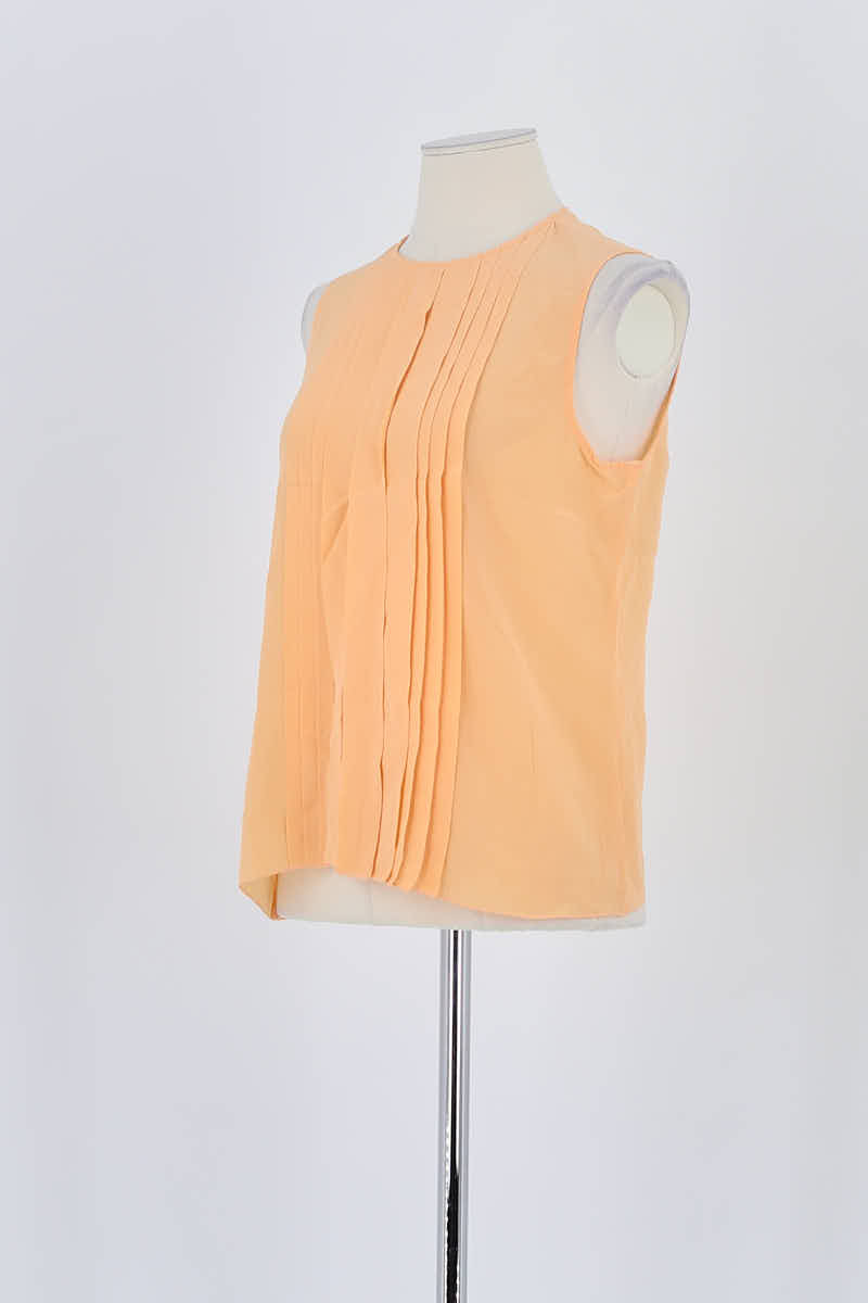 Top sans manche Gerard Darel Orange en Soie